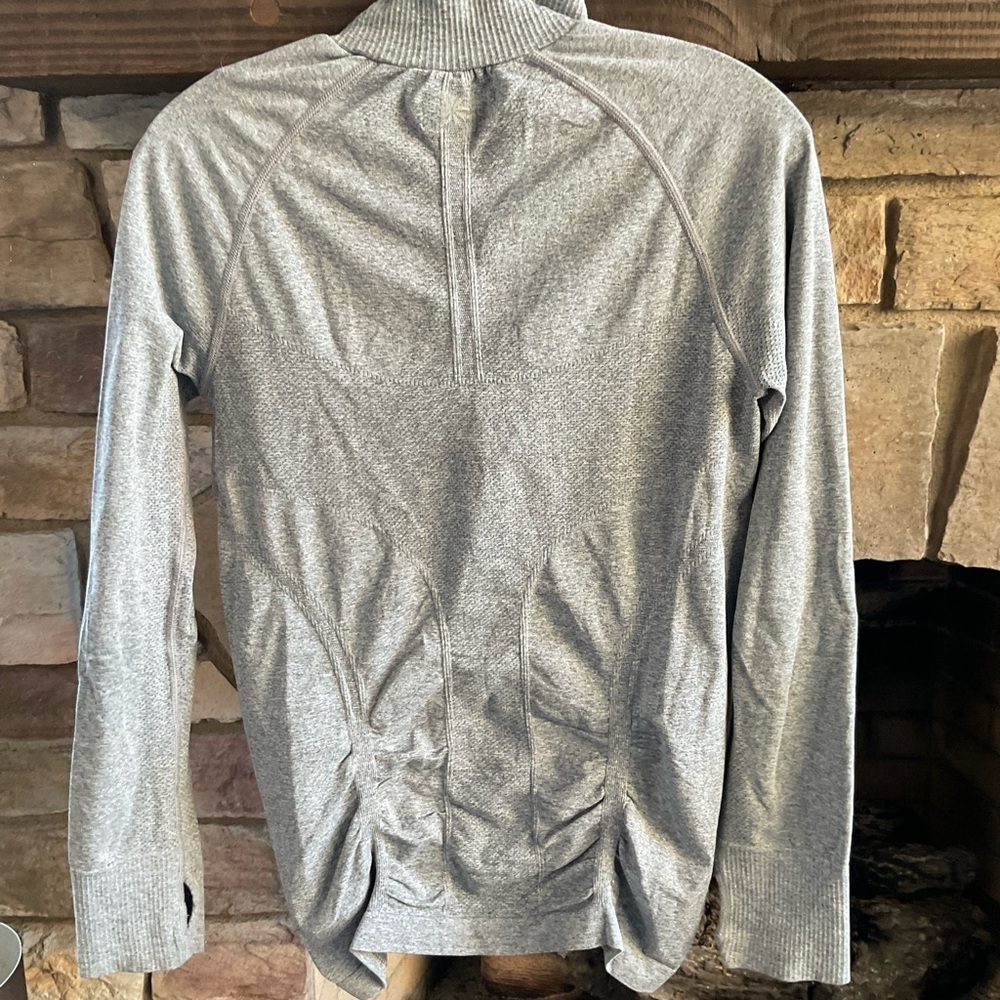 Athleta Gray Quarter-Zip Pullover Medium - Picture 4 of 4